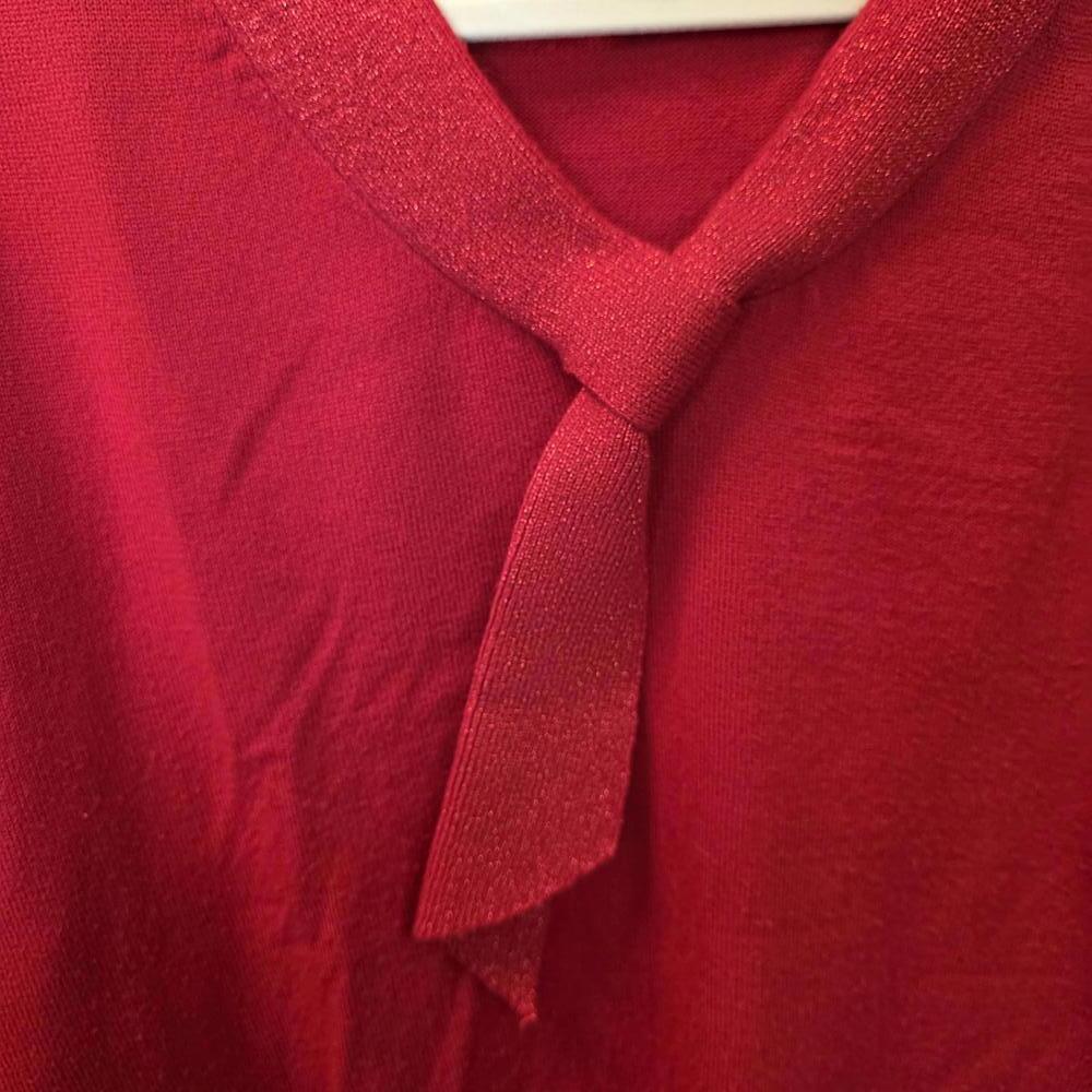 Allison Daley Women's Red Knit Sweater with Tie Detail XL holiday - Picture 3 of 7